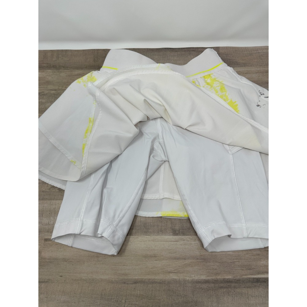 Lululemon Court Rival High-Rise Skirt Extended Liner Lemon Multi/White Size 2 - Picture 6 of 10